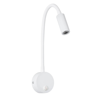 GLOBOSTAR® GOOSE 60876 Μοντέρνο Φωτιστικό Τοίχου - Απλίκα Ξενοδοχείου Reading Light LED 3W 300lm 36° AC 220-240V IP20 Φυσικό Λευκό 4500K - CREE XPE Chip & TÜV SÜD Driver - Λευκό Ματ - Μ6.5 x Π15 x Υ24.5cm - 3 Χρόνια Εγγύηση