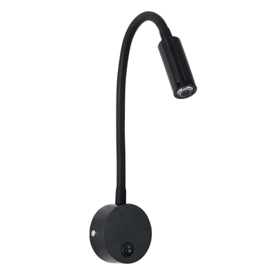 GLOBOSTAR® GOOSE 60878 Μοντέρνο Φωτιστικό Τοίχου - Απλίκα Ξενοδοχείου Reading Light LED 3W 300lm 36° AC 220-240V IP20 Φυσικό Λευκό 4500K - CREE XPE Chip & TÜV SÜD Driver - Μαύρο Ματ - Μ6.5 x Π15 x Υ24.5cm - 3 Χρόνια Εγγύηση