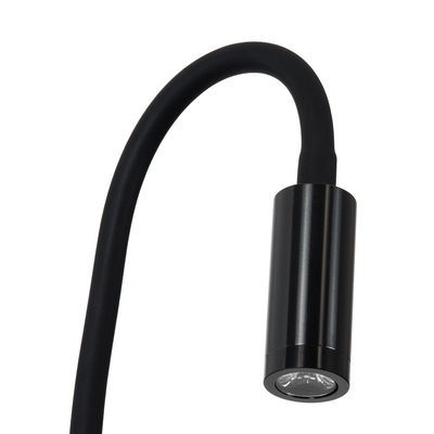 GLOBOSTAR® GOOSE 60878 Μοντέρνο Φωτιστικό Τοίχου - Απλίκα Ξενοδοχείου Reading Light LED 3W 300lm 36° AC 220-240V IP20 Φυσικό Λευκό 4500K - CREE XPE Chip & TÜV SÜD Driver - Μαύρο Ματ - Μ6.5 x Π15 x Υ24.5cm - 3 Χρόνια Εγγύηση