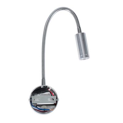 GLOBOSTAR® GOOSE 60879 Μοντέρνο Φωτιστικό Τοίχου - Απλίκα Ξενοδοχείου Reading Light LED 3W 300lm 36° AC 220-240V IP20 Φυσικό Λευκό 4500K - CREE XPE Chip & TÜV SÜD Driver - Νίκελ Βούρτσας - Μ6.5 x Π15 x Υ24.5cm - 3 Χρόνια Εγγύηση