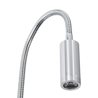 GLOBOSTAR® GOOSE 60879 Μοντέρνο Φωτιστικό Τοίχου - Απλίκα Ξενοδοχείου Reading Light LED 3W 300lm 36° AC 220-240V IP20 Φυσικό Λευκό 4500K - CREE XPE Chip & TÜV SÜD Driver - Νίκελ Βούρτσας - Μ6.5 x Π15 x Υ24.5cm - 3 Χρόνια Εγγύηση
