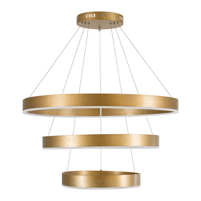 kelvo® VENOM 61190 Μοντέρνο Κρεμαστό Φωτιστικό Οροφής LED 120W 14158lm 120° AC 220-240V IP20 Ρυθμιζόμενο Λευκό CCT με Χειριστήριο από 2700K έως 6000K Dimmable - Lumileds SMD Chip - Χρυσό Βούρτσας - Μ80 x Π80 x Υ60cm - 3 Χρόνια Εγγύηση