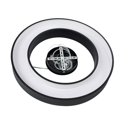 GLOBOSTAR® RA 61194 Μοντέρνο Κρεμαστό Φωτιστικό Οροφής LED 67W 7370lm 120° AC 220-240V IP20 Ρυθμιζόμενο Λευκό CCT με Χειριστήριο από 2700K έως 6000K Dimmable - Lumileds SMD Chip - Μαύρο Ματ - Μ60 x Π60 x Υ8cm - 3 Χρόνια Εγγύηση