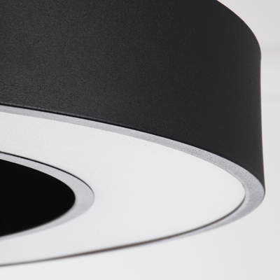 GLOBOSTAR® RA 61196 Μοντέρνο Κρεμαστό Φωτιστικό Οροφής LED 75W 8250lm 120° AC 220-240V IP20 Ρυθμιζόμενο Λευκό CCT με Χειριστήριο από 2700K έως 6000K Dimmable - Lumileds SMD Chip - Μαύρο Ματ - Μ80 x Π80 x Υ8cm - 3 Χρόνια Εγγύηση