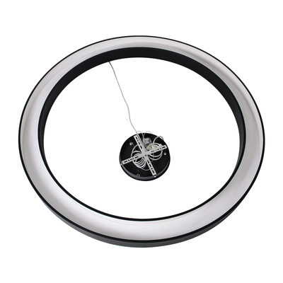 GLOBOSTAR® RA 61198 Μοντέρνο Κρεμαστό Φωτιστικό Οροφής LED 100W 11020lm 120° AC 220-240V IP20 Ρυθμιζόμενο Λευκό CCT με Χειριστήριο από 2700K έως 6000K Dimmable - Lumileds SMD Chip - Μαύρο Ματ - Μ120 x Π120 x Υ8cm - 3 Χρόνια Εγγύηση