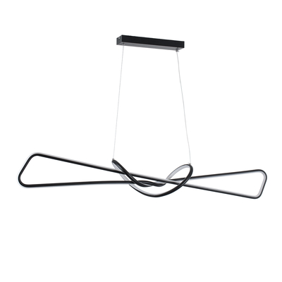 GLOBOSTAR® DOLORES 61279 Μοντέρνο Κρεμαστό Φωτιστικό Οροφής LED 105W 11760lm 300° AC 220-240V IP20 Ρυθμιζόμενο Λευκό CCT με Χειριστήριο από 2700K έως 6000K Dimmable - Lumileds SMD Chip - Μαύρο Ματ - Μ110 x Π17 x Υ17.5cm - 3 Χρόνια Εγγύηση