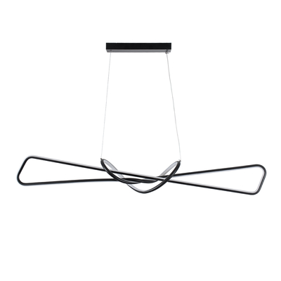 GLOBOSTAR® DOLORES 61279 Μοντέρνο Κρεμαστό Φωτιστικό Οροφής LED 105W 11760lm 300° AC 220-240V IP20 Ρυθμιζόμενο Λευκό CCT με Χειριστήριο από 2700K έως 6000K Dimmable - Lumileds SMD Chip - Μαύρο Ματ - Μ110 x Π17 x Υ17.5cm - 3 Χρόνια Εγγύηση