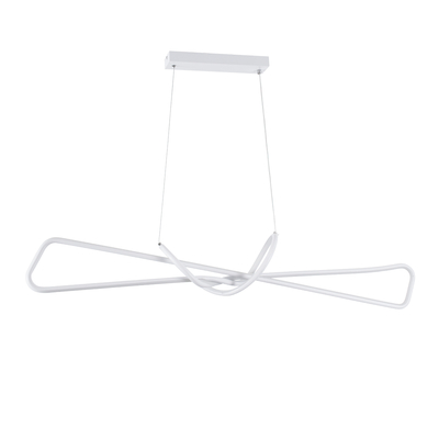 GLOBOSTAR® DOLORES 61280 Μοντέρνο Κρεμαστό Φωτιστικό Οροφής LED 105W 11760lm 300° AC 220-240V IP20 Ρυθμιζόμενο Λευκό CCT με Χειριστήριο από 2700K έως 6000K Dimmable - Lumileds SMD Chip - Λευκό Ματ - Μ110 x Π17 x Υ17.5cm - 3 Χρόνια Εγγύηση