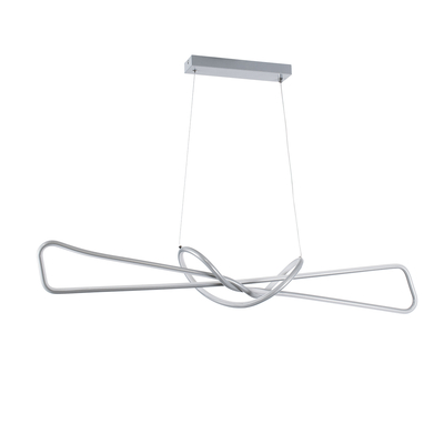 GLOBOSTAR® DOLORES 61281 Μοντέρνο Κρεμαστό Φωτιστικό Οροφής LED 105W 11760lm 300° AC 220-240V IP20 Ρυθμιζόμενο Λευκό CCT με Χειριστήριο από 2700K έως 6000K Dimmable - Lumileds SMD Chip - Νίκελ Βούρτσας - Μ110 x Π17 x Υ17.5cm - 3 Χρόνια Εγγύηση