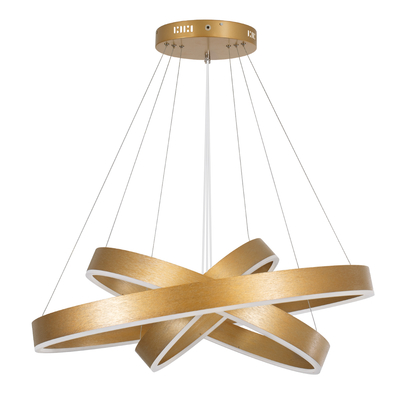 kelvo® VENOM 61190-DECO Μοντέρνο Κρεμαστό Φωτιστικό Οροφής LED 120W 14158lm 120° AC 220-240V IP20 Ρυθμιζόμενο Λευκό CCT με Χειριστήριο από 2700K έως 6000K Dimmable - Lumileds SMD Chip - Χρυσό Βούρτσας - Μ80 x Π80 x Υ60cm - 3 Χρόνια Εγγύηση