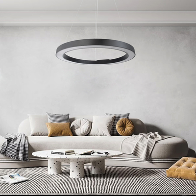 GLOBOSTAR® RA 61198 Μοντέρνο Κρεμαστό Φωτιστικό Οροφής LED 100W 11020lm 120° AC 220-240V IP20 Ρυθμιζόμενο Λευκό CCT με Χειριστήριο από 2700K έως 6000K Dimmable - Lumileds SMD Chip - Μαύρο Ματ - Μ120 x Π120 x Υ8cm - 3 Χρόνια Εγγύηση