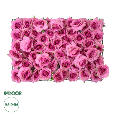 GloboStar® Artificial Garden ROSES STORY 20357 Τεχνητό Διακοσμητικό Πάνελ Λουλουδιών - Κάθετος Κήπος σύνθεση Βυσσινί Τριαντάφυλλα Μ40 x Π60 x Υ15cm