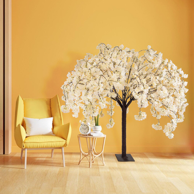 GloboStar® Artificial Garden SALMON CHERRY BLOSSOM TREE 20358 Τεχνητό Διακοσμητικό Δέντρο Μπεζ Άνθος Κερασιάς Υ140cm