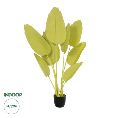 GloboStar® Artificial Garden YELLOW STRELITZIA 20367 Τεχνητό Διακοσμητικό Φυτό Κίτρινη Στερλίτσια Υ120cm