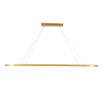 GLOBOSTAR® BOLIVAR 61274 Μοντέρνο Κρεμαστό Φωτιστικό Οροφής LED 54W 6210lm 360° AC 220-240V IP20 Ρυθμιζόμενο Λευκό CCT με Χειριστήριο από 2700K έως 6000K Dimmable - Lumileds SMD Chip - Χρυσό Βούρτσας - Μ120 x Π30 x Υ2cm - 3 Χρόνια Εγγύηση