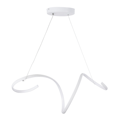 GLOBOSTAR® SPIRALE 61284 Μοντέρνο Κρεμαστό Φωτιστικό Οροφής LED 75W 8400lm 300° AC 220-240V IP20 Ρυθμιζόμενο Λευκό CCT με Χειριστήριο από 2700K έως 6000K Dimmable - Lumileds SMD Chip - Λευκό Ματ - Μ72 x Π25 x Υ30cm - 3 Χρόνια Εγγύηση