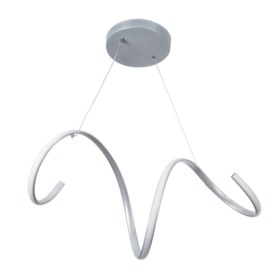 GLOBOSTAR® SPIRALE 61285 Μοντέρνο Κρεμαστό Φωτιστικό Οροφής LED 75W 8400lm 300° AC 220-240V IP20 Ρυθμιζόμενο Λευκό CCT με Χειριστήριο από 2700K έως 6000K Dimmable - Lumileds SMD Chip - Νίκελ Βούρτσας - Μ72 x Π25 x Υ30cm - 3 Χρόνια Εγγύηση