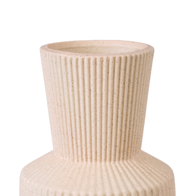 GloboStar® Artificial Garden CAPRI 20468 Πήλινο Κεραμικό Κασπώ Γλάστρα - Flower Pot Απαλό Μπεζ Φ7.5cm x Υ20cm