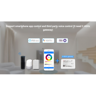 GloboStar® 71415 LS2S Mi-BOXER DC WiFi & RF 2.4Ghz Dimmer High Speed Controller 5 Καναλιών DC 12-24V 5 x 6A 144W - Max 10A 240W - IP20 RGBW+WW - Din Rail Ράγας - Μ9 x Π3.4 x Υ6cm - 5 Years Warranty