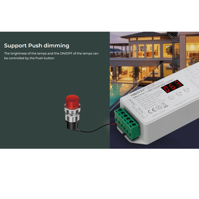 GLOBOSTAR® MiBOXER-DL-X 71423 DC DALI BUS & Push Dimmer / Controller με 5 x 6A 144W Κανάλια DC 12-24V 20A 480W Max IP20 - DALI BUS & Push Dimming - Μ13 x Π5 x Υ2.5cm - 5 Χρόνια Εγγύηση