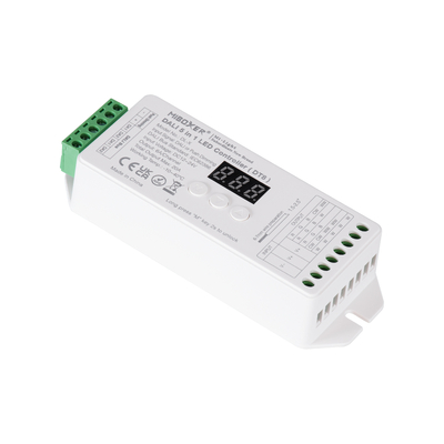 GLOBOSTAR® MiBOXER-DL-X 71423 DC DALI BUS & Push Dimmer / Controller με 5 x 6A 144W Κανάλια DC 12-24V 20A 480W Max IP20 - DALI BUS & Push Dimming - Μ13 x Π5 x Υ2.5cm - 5 Χρόνια Εγγύηση