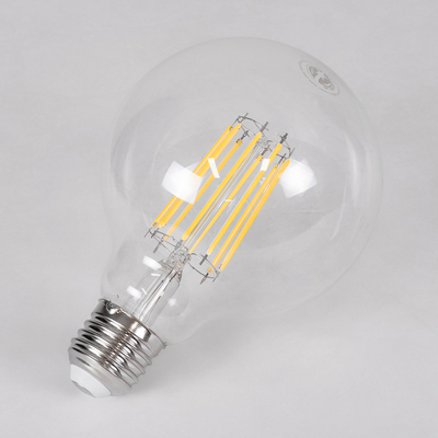 GLOBOSTAR® BUBBLE 99054 Λάμπα E27 G95 LED 12W 1320lm 360° AC 220-240V IP20 Φυσικό Λευκό 4500K Dimmable - Long Filament Chip - Διάφανο - Μ9.5 x Π9.5 x Υ13.5cm - 3 Χρόνια Εγγύηση