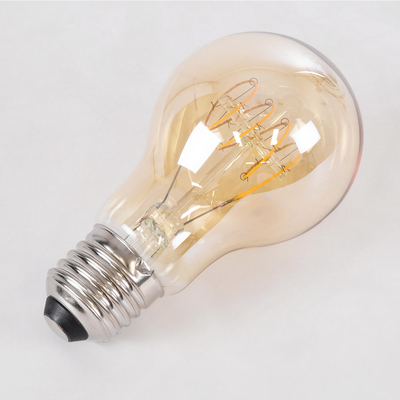 GLOBOSTAR® GLOBE 99059 Λάμπα E27 A60 LED 4W 280lm 360° AC 220-240V IP20 Ultra Θερμό Λευκό 2200K Dimmable - Ultra Thin Soft T Spiral Filament Chip - Μελί - Μ6 x Π6 x Υ10.5cm - 3 Χρόνια Εγγύηση