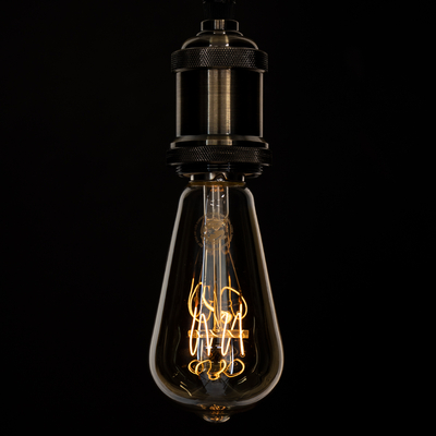 GLOBOSTAR® PEAR 99082 Λάμπα E27 ST64 LED 4W 280lm 360° AC 220-240V IP20 Ultra Θερμό Λευκό 2200K Dimmable - Ultra Thin Soft T Spiral Filament Chip - Μελί - Μ6.4 x Π6.4 x Υ14cm - 3 Χρόνια Εγγύηση