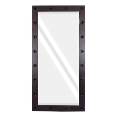 GloboStar® MAKEUP MIRROR-160x80-2 Μοντέρνος Καθρέπτης Μακιγιάζ με Πλαίσιο Φυσικού Ξύλου με Διακόπτη On/Off 20 x E27 AC220-240V - Μ80 x Π7 x Υ160cm - Καφέ Wenge