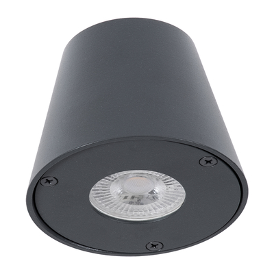 GLOBOSTAR® GARDENIA 60794 Μοντέρνο Φωτιστικό Τοίχου - Απλίκα με Ντουί 1 x GU10 AC 220-240V Αδιάβροχο IP65 - Γκρι Ανθρακί Ματ - Μ9.5 x Π13 x Υ7.7cm