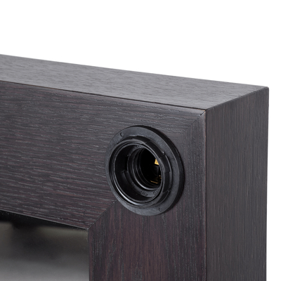 GloboStar® MAKEUP MIRROR-160x80-2 Μοντέρνος Καθρέπτης Μακιγιάζ με Πλαίσιο Φυσικού Ξύλου με Διακόπτη On/Off 20 x E27 AC220-240V - Μ80 x Π7 x Υ160cm - Καφέ Wenge