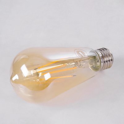 GLOBOSTAR® PEAR 99046 Λάμπα E27 ST64 LED 8W 720lm 360° AC 220-240V IP20 Ultra Θερμό Λευκό 2200K Dimmable - Long Filament Chip - Μελί - Μ6.4 x Π6.4 x Υ14cm - 3 Χρόνια Εγγύηση