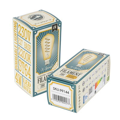 GLOBOSTAR® PEAR 99144 Λάμπα E27 ST64 LED 4W 280lm 360° AC 220-240V IP20 Ultra Θερμό Λευκό 2200K Dimmable - Soft S Spiral Filament Chip - Μελί - Μ6.4 x Π6.4 x Υ14cm - 3 Χρόνια Εγγύηση