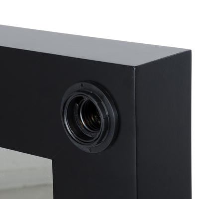 GloboStar® MAKEUP MIRROR-60x90-5 Μοντέρνος Καθρέπτης Μακιγιάζ με Πλαίσιο Φυσικού Ξύλου με Διακόπτη On/Off 10 x E27 AC220-240V - Μ60 x Π7 x Υ90cm - Μαύρος Έβενος