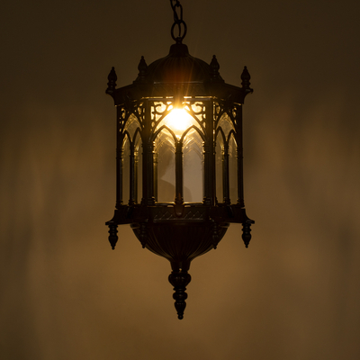 GLOBOSTAR® DARCY 00672 Vintage Κρεμαστό Φωτιστικό Οροφής με Ντουί 1 x E27 AC 220-240V IP20 - Μαύρο & Διάφανο - Μ35 x Π35 x Υ61cm