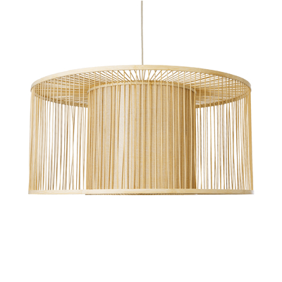 GLOBOSTAR® HIBISCUS 01936 Boho Κρεμαστό Φωτιστικό Οροφής με Ντουί 1 x E27 AC 220-240V IP20 - Μπεζ - Μ80 x Π80 x Υ38cm