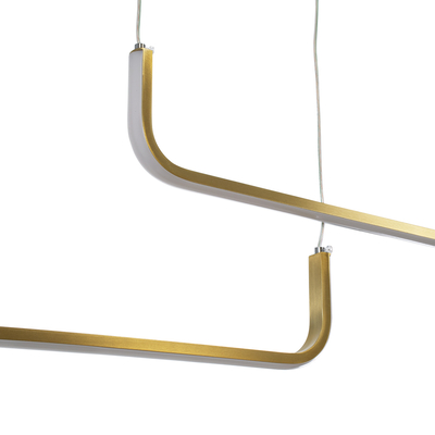 GLOBOSTAR® LINARIA DUO 60926 Μοντέρνο Κρεμαστό Φωτιστικό Οροφής LED 72W 8300lm 200° AC 220-240V IP20 Ρυθμιζόμενο Λευκό CCT με Χειριστήριο από 2700K έως 6000K Dimmable - Lumileds SMD Chip - Χρυσό Βούρτσας - Μ220 x Π4 x Υ25cm - 3 Χρόνια Εγγύηση