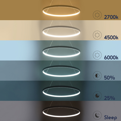 GLOBOSTAR® DIAMOND 61518 Μοντέρνο Κρεμαστό Φωτιστικό Οροφής LED 75W 8400lm 360° AC 220-240V IP20 Ρυθμιζόμενο Λευκό CCT με Χειριστήριο από 2700K έως 6000K Dimmable - Lumileds SMD Chip - Λευκό Ματ - Μ100 x Π100 x Υ90cm - 3 Χρόνια Εγγύηση