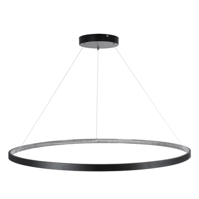 GLOBOSTAR® DIAMOND 61519 Μοντέρνο Κρεμαστό Φωτιστικό Οροφής LED 75W 8400lm 360° AC 220-240V IP20 Ρυθμιζόμενο Λευκό CCT με Χειριστήριο από 2700K έως 6000K Dimmable - Lumileds SMD Chip - Μαύρο Ματ - Μ100 x Π100 x Υ90cm - 3 Χρόνια Εγγύηση