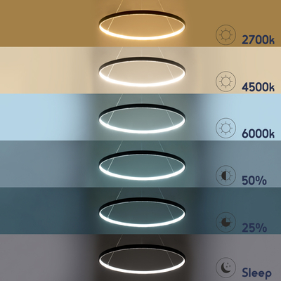 GLOBOSTAR® DIAMOND 61519 Μοντέρνο Κρεμαστό Φωτιστικό Οροφής LED 75W 8400lm 360° AC 220-240V IP20 Ρυθμιζόμενο Λευκό CCT με Χειριστήριο από 2700K έως 6000K Dimmable - Lumileds SMD Chip - Μαύρο Ματ - Μ100 x Π100 x Υ90cm - 3 Χρόνια Εγγύηση