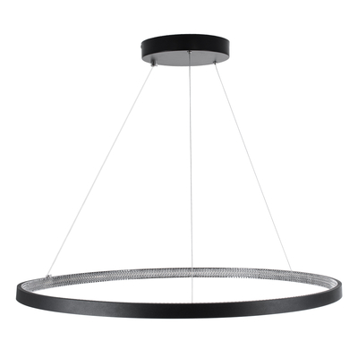 GLOBOSTAR® DIAMOND 61520 Μοντέρνο Κρεμαστό Φωτιστικό Οροφής LED 67W 7504lm 360° AC 220-240V IP20 Ρυθμιζόμενο Λευκό CCT με Χειριστήριο από 2700K έως 6000K Dimmable - Lumileds SMD Chip - Μαύρο Ματ - Μ80 x Π80 x Υ110cm - 3 Χρόνια Εγγύηση