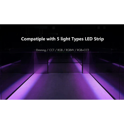 GLOBOSTAR® SKYDANCE-V5-L(WT) 71470 DC WiFi & RF 2.4Ghz & Push Dimmer / Controller με 5 x 6A 288W Κανάλια DC 12-48V 30A 1440W Max IP20 - WiFI & RF 2.4Ghz & Push Dimming - Μ18 x Π5.7 x Υ2.8cm - 5 Χρόνια Εγγύηση