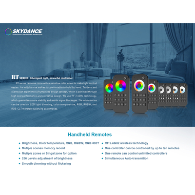 GLOBOSTAR® SKYDANCE-RT10 71544 RF Ασύρματο Χειριστήριο Αφής 4 Group για όλα τα Πολύχρωμα RGBW+WW SKYDANCE Controller - DC 3V 2 x AAA IP20 - RF2.4Ghz - Μ12.2 x Π5.3 x Υ1.7cm - 5 Χρόνια Εγγύηση