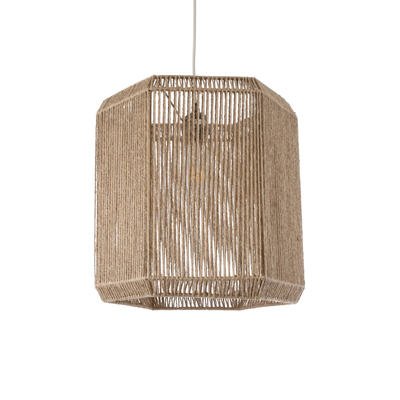 GLOBOSTAR® CAYMAN 00519 Boho Κρεμαστό Φωτιστικό Οροφής με Ντουί 1 x E27 AC 220-240V IP20 - Μπεζ - Μ40 x Π40 x Υ40cm