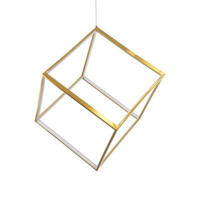 GLOBOSTAR® KIBOO 60930 Μοντέρνο Κρεμαστό Φωτιστικό Οροφής LED 36W 4150lm 360° AC 220-240V IP20 Ρυθμιζόμενο Λευκό CCT με Χειριστήριο από 2700K έως 6000K Dimmable - Lumileds SMD Chip - Χρυσό Βούρτσας - Μ40 x Π40 x Υ40cm - 3 Χρόνια Εγγύηση