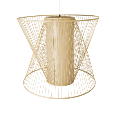 GLOBOSTAR® HIBISCUS 01926 Boho Κρεμαστό Φωτιστικό Οροφής με Ντουί 1 x E27 AC 220-240V IP20 - Μπεζ - Μ100 x Π100 x Υ90cm