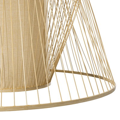 GLOBOSTAR® HIBISCUS 01926 Boho Κρεμαστό Φωτιστικό Οροφής με Ντουί 1 x E27 AC 220-240V IP20 - Μπεζ - Μ100 x Π100 x Υ90cm