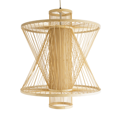 GLOBOSTAR® HIBISCUS 01931 Boho Κρεμαστό Φωτιστικό Οροφής με Ντουί 1 x E27 AC 220-240V IP20 - Μπεζ - Μ50 x Π50 x Υ60cm