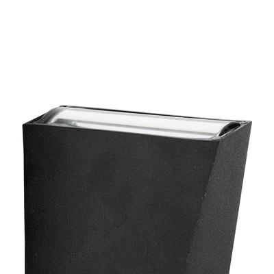 GLOBOSTAR® TRIANDE 60559 Μοντέρνο Φωτιστικό Τοίχου - Απλίκα LED 10W 1250lm 5°/60° AC 220-240V Αδιάβροχο IP65 Ψυχρό Λευκό 6000K - Bridgelux COB Chip & TÜV SÜD Driver - Μαύρο Ματ - Μ8.5 x Π8.5 x Υ20cm - 5 Χρόνια Εγγύηση