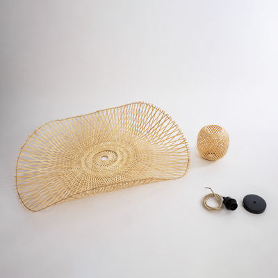 GLOBOSTAR® CINNABAR 01838 Boho Κρεμαστό Φωτιστικό Οροφής με Ντουί 1 x E27 AC 220-240V IP20 - Μπεζ - Μ100 x Π100 x Υ21cm